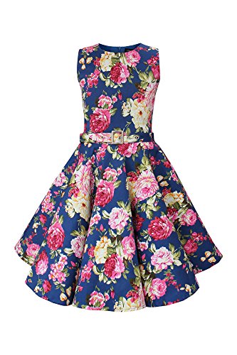 BlackButterfly Kinder 'Audrey' Vintage Divinity Kleid im 50er-Jahre-Stil (Nachtblau, 11-12 Jahre) von BlackButterfly