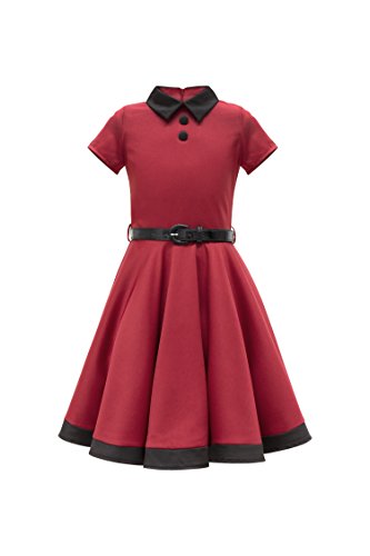 BlackButterfly Kinder 'Lucy' Vintage Clarity Kleid im 50er-Jahre-Stil (Rot, 11-12 Jahre) von BlackButterfly