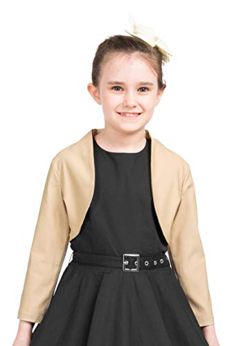 BlackButterfly Kinder Maßgeschneiderte 3/4 Hülse Bolero Mädchen (Champagner, 7-8 Jahre) von BlackButterfly