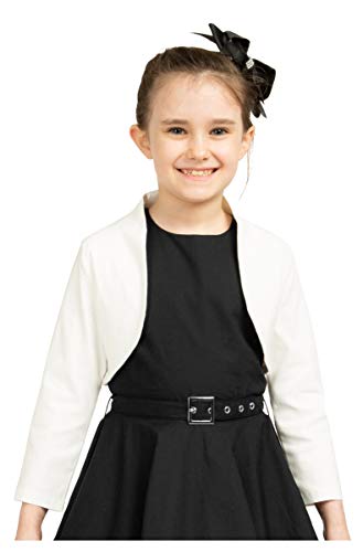 BlackButterfly Kinder Maßgeschneiderte 3/4 Hülse Bolero Mädchen (Elfenbein, 5-6 Jahre) von BlackButterfly