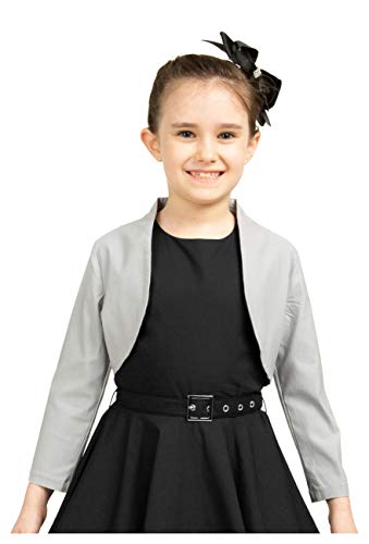 BlackButterfly Kinder Maßgeschneiderte 3/4 Hülse Bolero Mädchen (Silber, 3-4 Jahre) von BlackButterfly