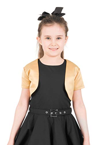 BlackButterfly Kinder Satin Kurzarm Bolero Mädchen (Gold, 13-14 Jahre) von BlackButterfly