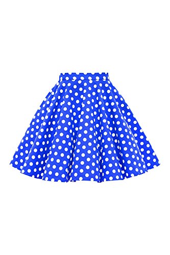 BlackButterfly Kinder Vintage 1950er-Jahre Mädchen Swing Tellerrock (Königsblau - Polka-Dots, 3-4 Jahre) von BlackButterfly