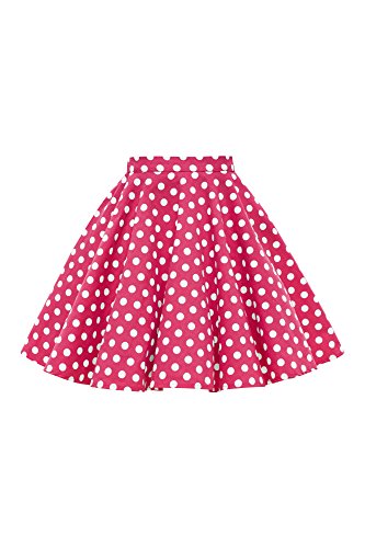 BlackButterfly Kinder Vintage 1950er-Jahre Mädchen Swing Tellerrock (Rosa - Polka-Dots, 11-12 Jahre) von BlackButterfly