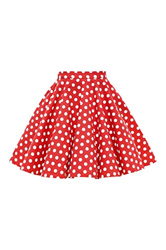 BlackButterfly Kinder Vintage 1950er-Jahre Mädchen Swing Tellerrock (Rot - Polka-Dots, 11-12 Jahre) von BlackButterfly