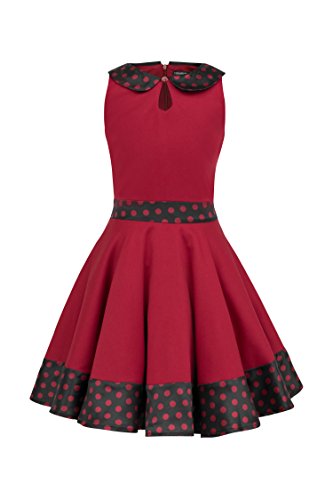 BlackButterfly Kinder 'Zoey' Vintage Polka-Dots Kleid im 50er-Jahre-Stil (Rot, 11-12 Jahre) von BlackButterfly