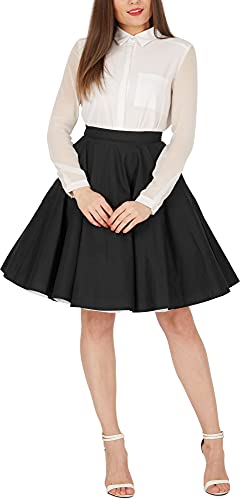 BlackButterfly Rockabilly 1950er-Jahre Swing Tellerrock (Schwarz, XS) von BlackButterfly