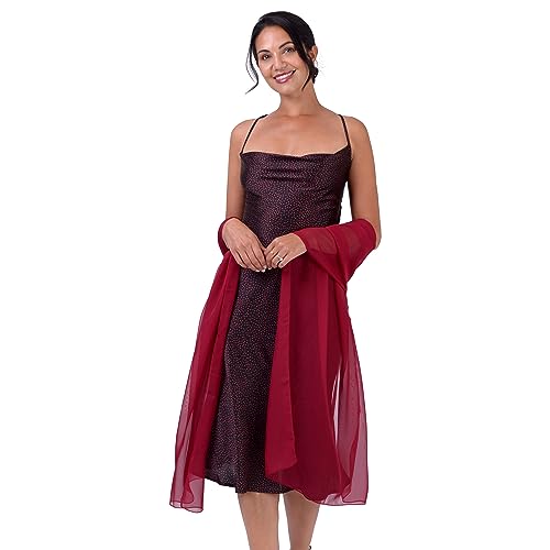 BlackButterfly Satin Seidig Braut Hochzeit Party Abend Schultertuch Pashmina Umhängetuch (Rot, 60CM X 240CM) von BlackButterfly