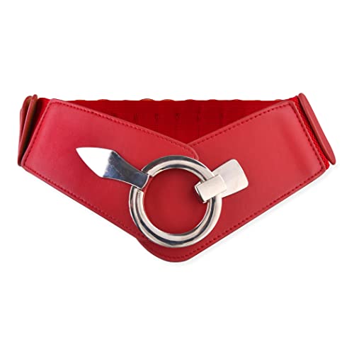 BlackButterfly Weit Elastisch Taille Gürtel Mode Vintage Kleid Cosplay Waspie Gürtel (Rot, M) von BlackButterfly