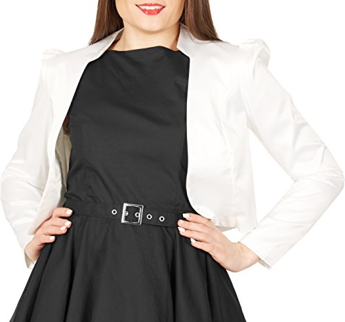 BlackButterfly formal Satin Langen Ärmel Bolero Jacke (Elfenbein, 4XL) von BlackButterfly