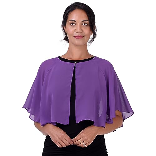 BlackButterfly weich Hochzeit Umhängetuch Abend Durchsichtiges Chiffon Überwurf Umhang Schultertuch (Indigo, Einheitsgröße) von BlackButterfly