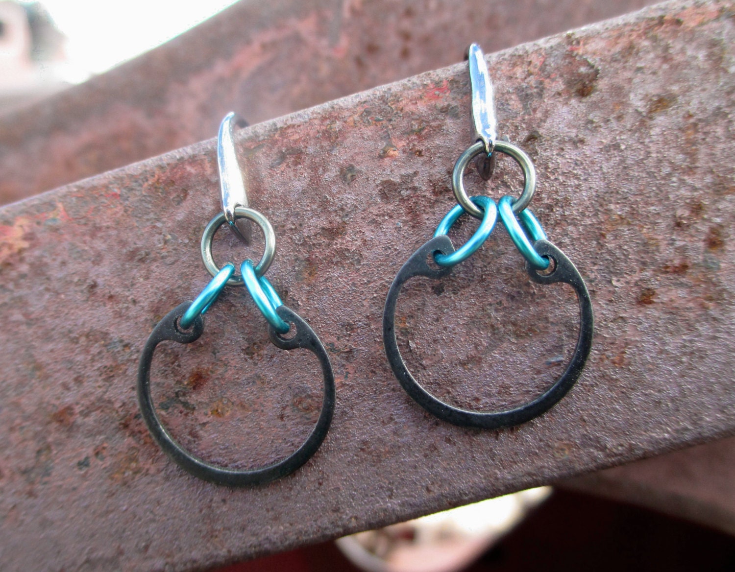 Industrieschmuck, Scheibenschmuck, Hypoallergene Ohrringe, Hardware-Schmuck, Schwarze Stahlohrringe, Metallohrringe, Edgy Industrieschmuck, Scheibenschmuck, Hypoallergene Ohrringe, Hardware-Schmuck, Schwarze Stahlohrringe, Metallohrringe, Edgy von BlackCatStudio98