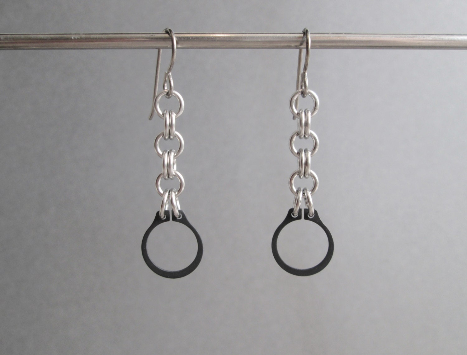 Ketten Ohrringe, Industrie Schmuck, Stahl Lange Hardware Hypoallergene Edgy Schmuck Ketten Ohrringe, Industrie Schmuck, Stahl Lange Hardware Hypoallergene Edgy Schmuck von BlackCatStudio98