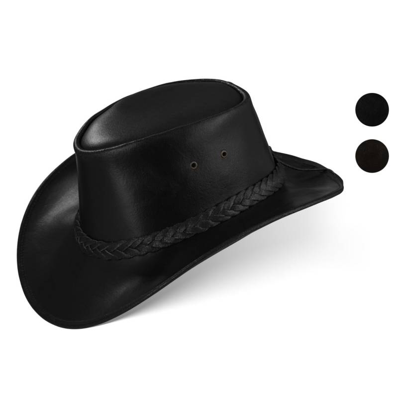 Perth Unisex Western Cowboy Hut Reiten Leder Sonnenhut in 2 Farben von BlackForestFoxde