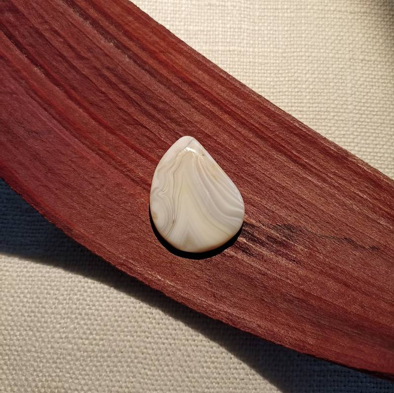 Achat Edelstein Anhänger, Gebohrt | White Lace Aus Marokko 12.2 Gramm von BlackForestRockShop