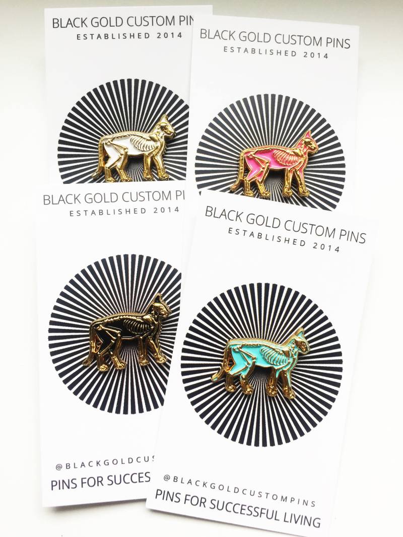 x-Ray Katze Pins | Weicher Schmelz von BlackGoldCustomPins