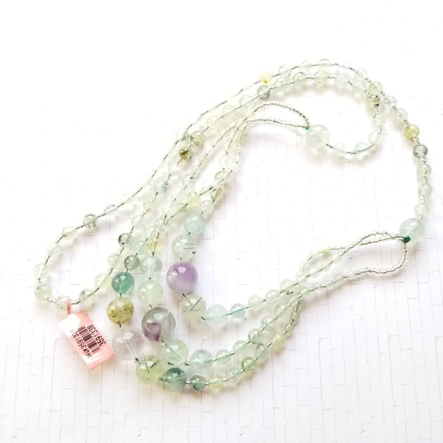 Multi-Color Fluorit Perlenkette - Lila Und Grün Dreifachschicht 30" Multi-Color Fluorit Perlenkette - Lila Und Grün Dreifachschicht 30" von BlackHoundBoutique