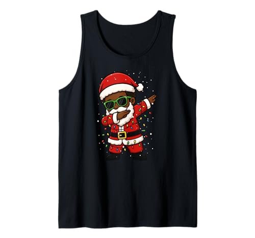 Lustiges schwarzes Kind Dabbing Merry Christmas Santa Xmas Jungen Mädchen Tank Top von BlackKidAxis1