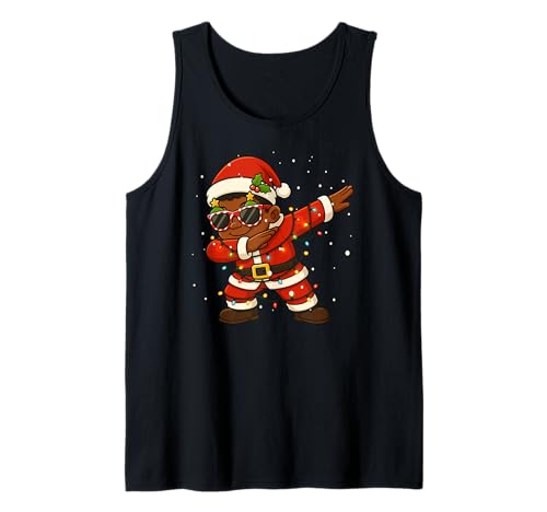 Lustiges schwarzes Kind Merry Christmas Dabbing Santa Xmas Jungen Mädchen Tank Top von BlackKidAxis1