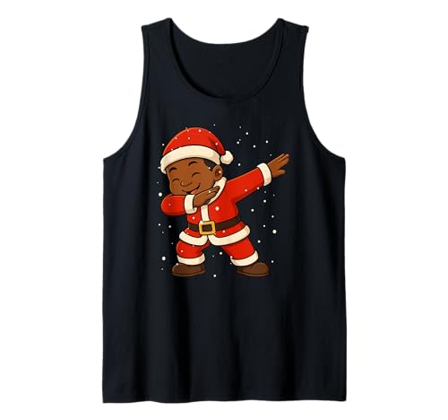 Lustiges schwarzes Kind Santa Dabbing Merry Christmas Xmas Jungen Mädchen Tank Top von BlackKidAxis1