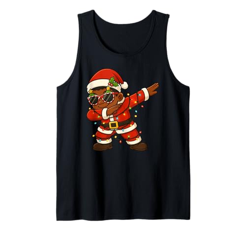 Lustiges schwarzes Kind Santa Dabbing Merry Christmas Xmas Jungen Mädchen Tank Top von BlackKidAxis1