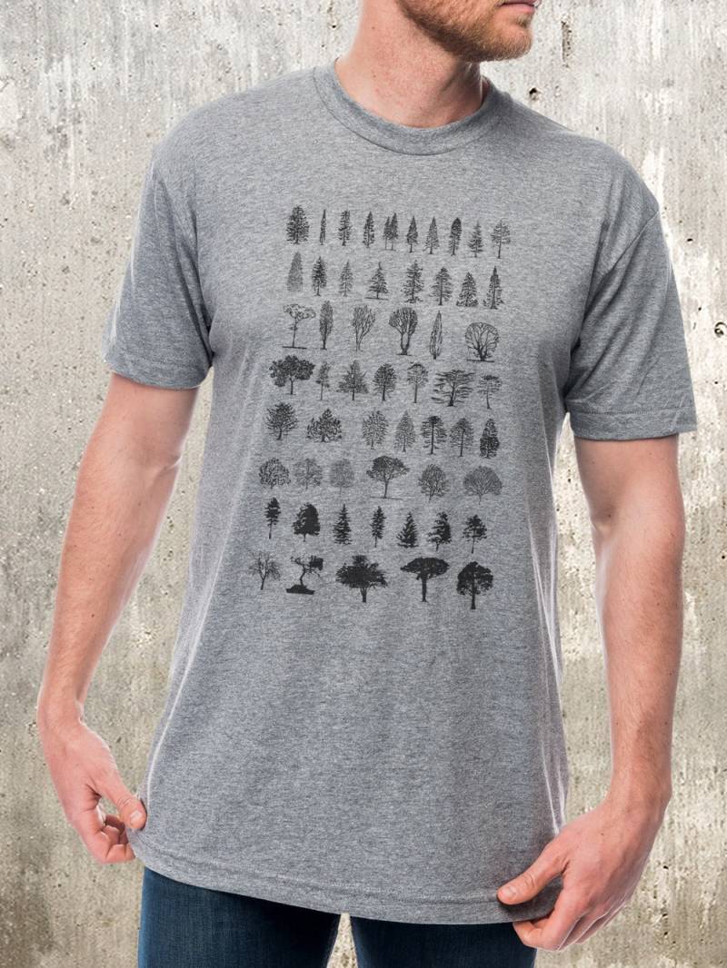 Diagram Of Trees Shirt - Handgezeichnetes Baum-Grafik-T-Shirt | Natur & Wandern T-Shirt Für Männer Camping Und Geschenk von BlackLanternStudio