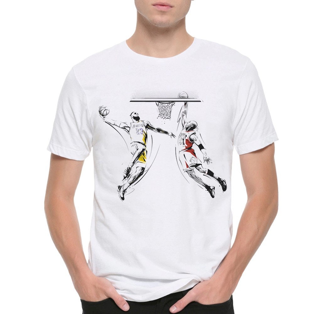 Michael Jordan Und Lebron James T-Shirt/Herren Damen Größen 100% Baumwolle | Blc-163 von BlackLodgeCo