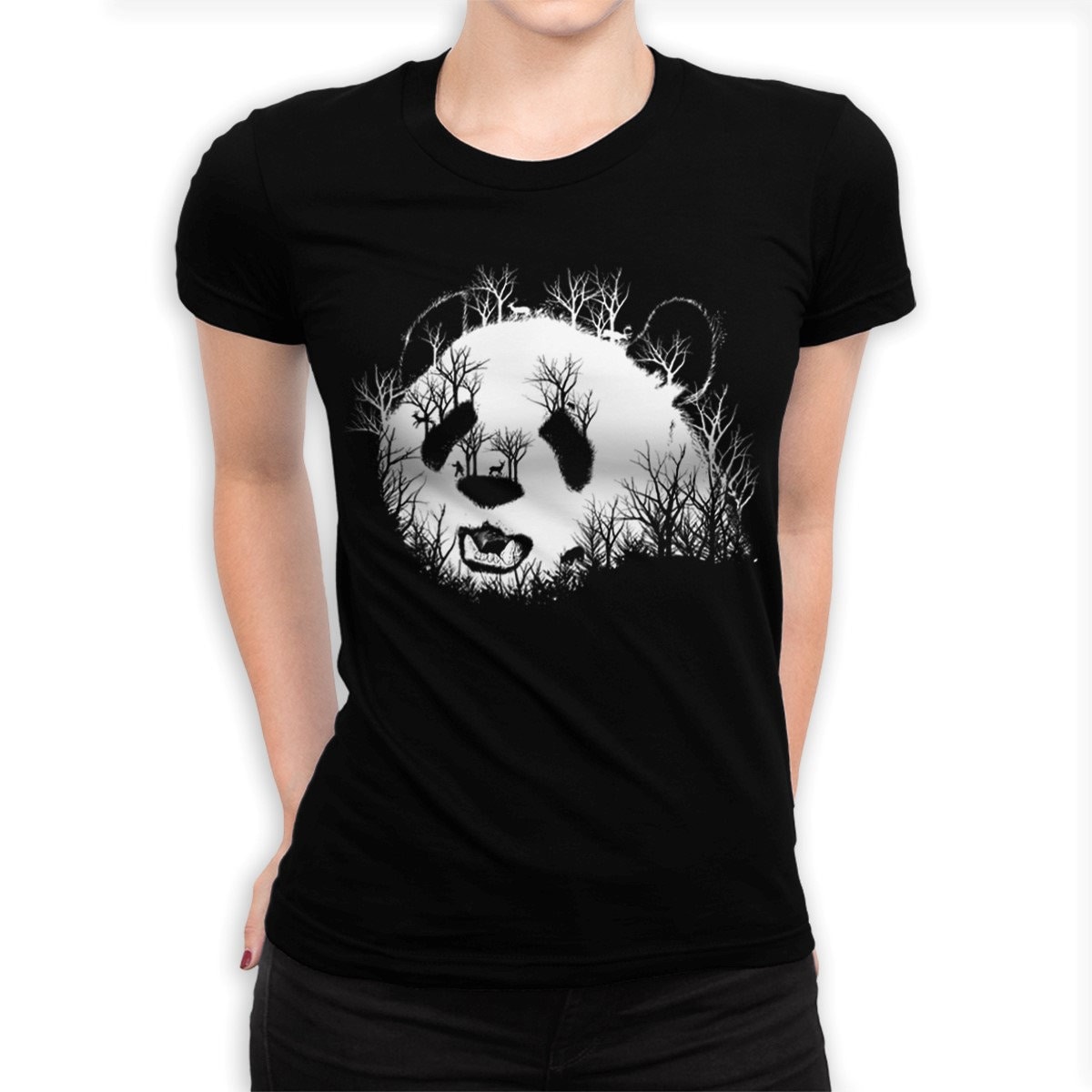 Panda Forest Art T-Shirt/Herren Damen Größen 100% Baumwolle | Blc-122 von BlackLodgeCo