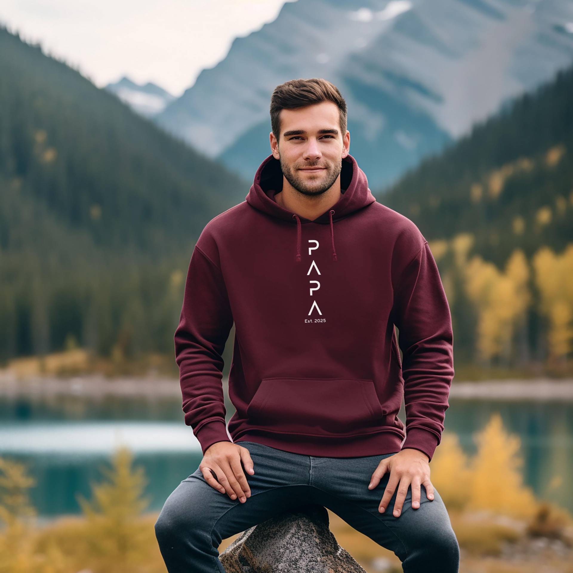 Papa Hoodie 2025, Personalisierbar, Tshirt, Pullover, Geschenk Für Väter, Werdender Ankündigung von BlackOakDesignShop