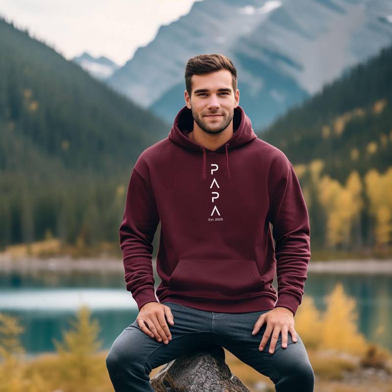 Papa Hoodie 2025, Personalisierbar, Tshirt, Pullover, Geschenk Für Väter, Werdender Ankündigung von BlackOakDesignShop