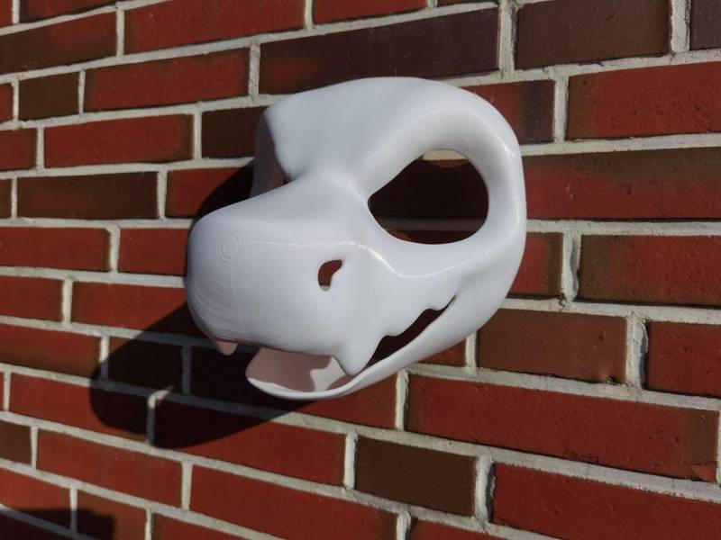 Furry Fursuit Grumpy Wickerbeast V2 Static With Nostrils Head Base 3D Print von BlackPrintCreation
