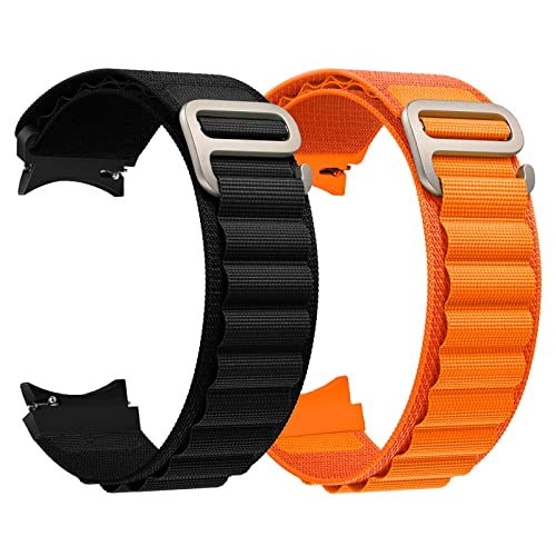 Alpine Loop Nylonbänder kompatibel mit Samsung Galaxy Watch 4 Band 40 mm 44 mmGalaxy Watch 5 Pro 45 mmGalaxy Watch 5, 20 mm verstellbares Sportarmband mit GHaken Armbänder für Damen und Herren von von BlackPro