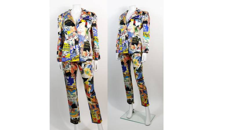 Christian Lacroix Seltenes Vintage-Set Jacke Und Hose Pop Art Zerrissene Poster von BlackRedSquare
