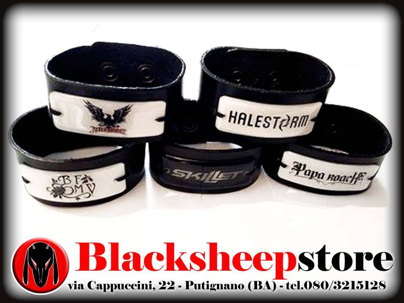 Benutzerdefinierte Handgefertigte Leder-Armband Mit Harz Platte, Band-Logo, Name, Wort Oder Bild Ihrer Wahl Benutzerdefinierte Handgefertigte Leder-Armband Mit Harz Platte, Band-Logo, Name, Wort Oder Bild Ihrer Wahl von BlackSheepItaly