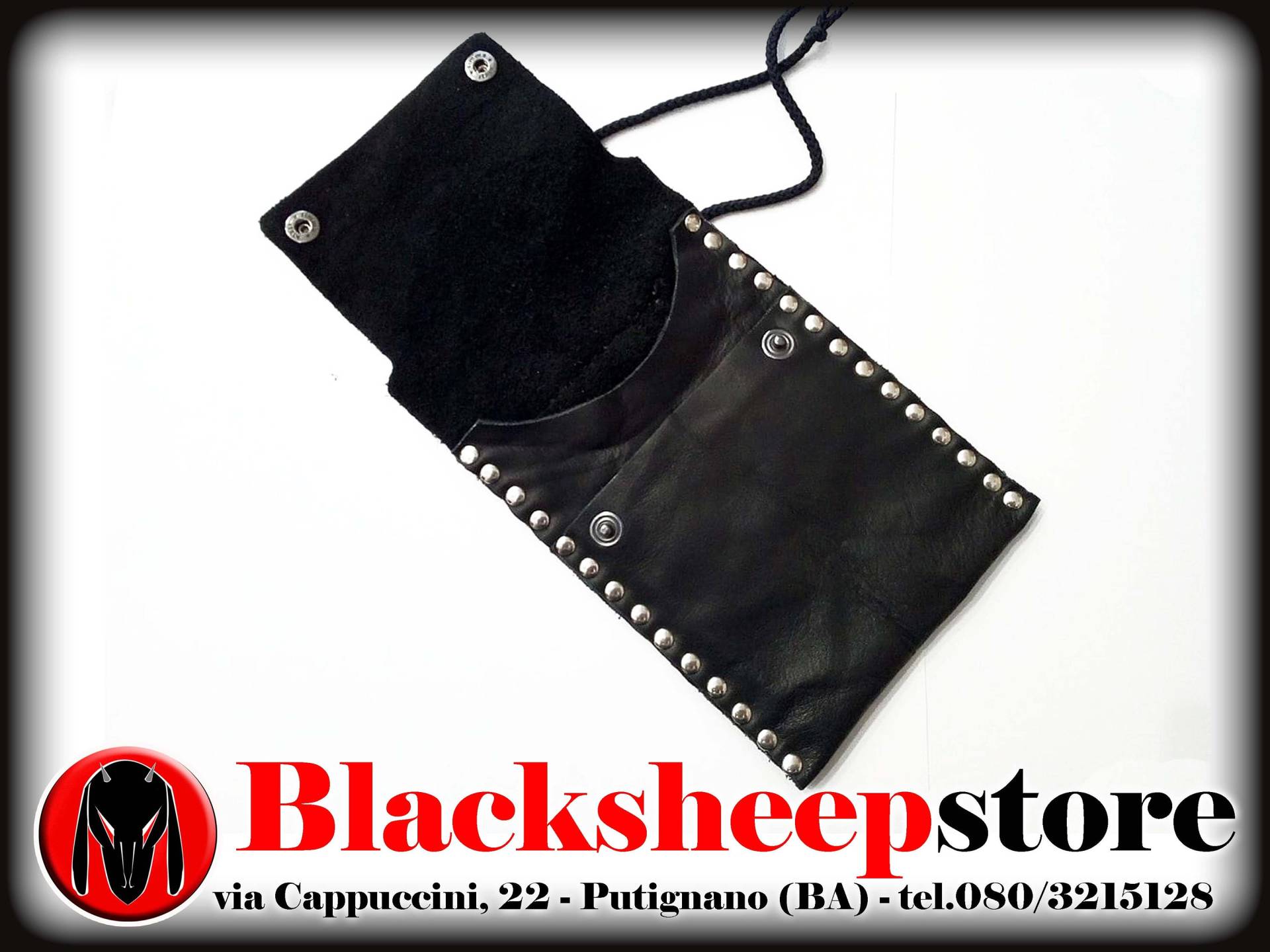 Echtes Leder Schulter Tasche, Made in Italien, Manuskripthalter, Handy-Halter, 2 Taschen, Gürtel, Smartphone Handy von BlackSheepItaly