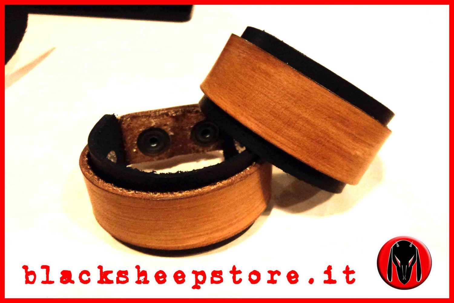 Handgefertigte Leder Armband Doppel-Farbe, in Allen Schattierungen Der Farbe Angepasst von BlackSheepItaly