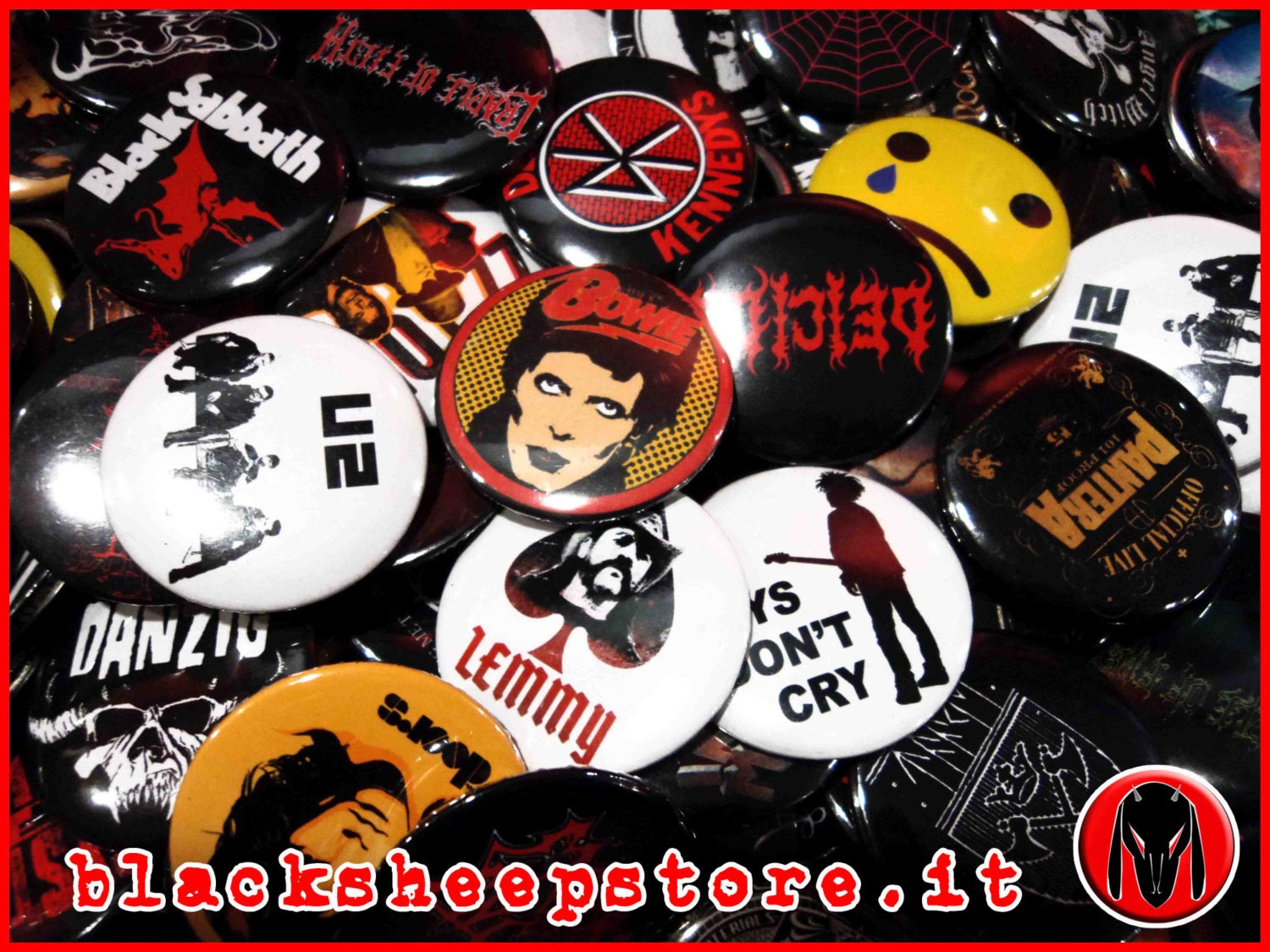 Personalisierte Rock-, Metall-, Pop-Pins, Pins Mit Einem Durchmesser Von 25 Mm, Hochwertiger Druck, Mengenrabatt von BlackSheepItaly