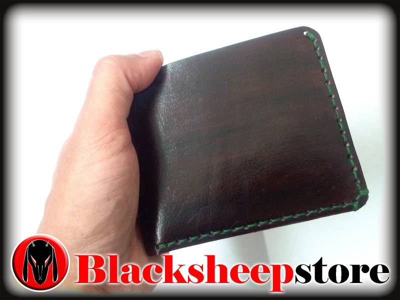 Portemonnaie Aus Leder, 2 Farben, Handstickerei Hergestellt in Italien Leder Brieftasche Anpassbar von BlackSheepItaly