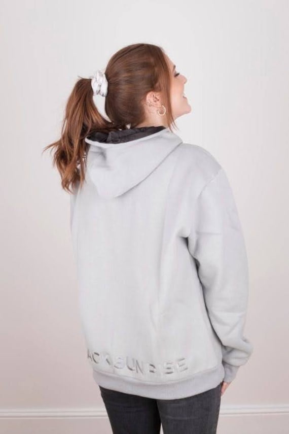 Satin Gefüttert Hoodie Grau von BlackSunriseUK
