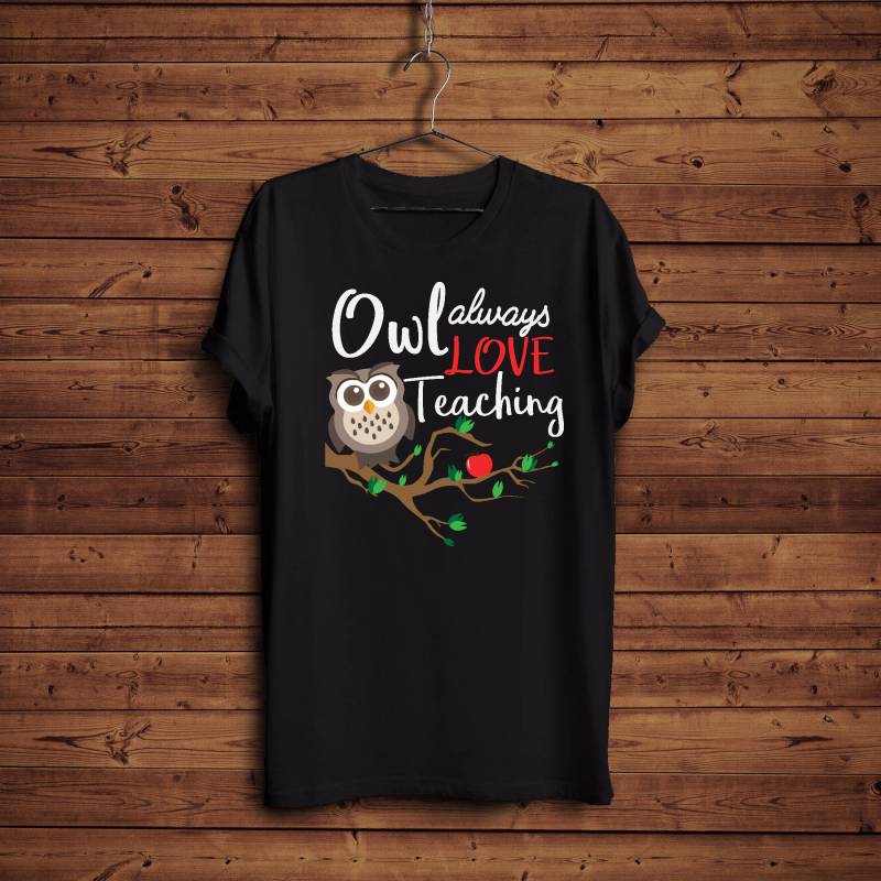 Eule Lehrer Shirt Geschenk Immer Lieben Lehre Lustige Schule Lehrer-Geschenk von BlackWhiteBoujee