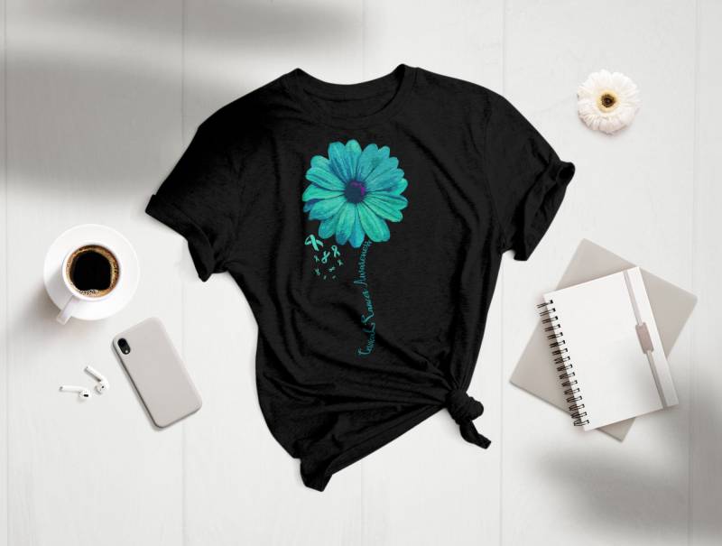 Gebärmutterhalskrebs | Bewusstsein Shirt Krebs-Support-Shirt Familie Krebs-Support Krebsbewusstsein Krebsband von BlackWhiteBoujee