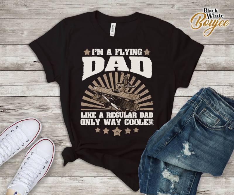 Lustige Pilot Papa Shirt/Fliegende T-Shirt Wie Normale Nur Kühler Schlichte Liebhaber Geschenk Väter Tag Für von BlackWhiteBoujee
