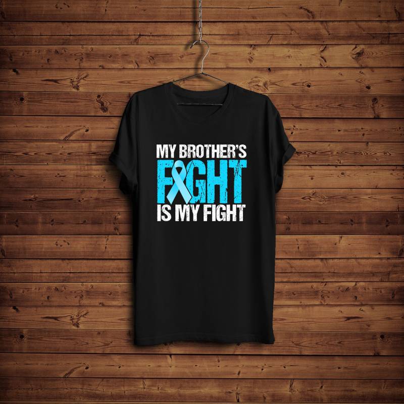 Prostata Krebs Hemd Seinen Kampf Ist Mein Kämpfen Shirt, Blue Ribbon-Bewusstsein-Shirt, Onkel/Mann Vater Cousin Freund Gott Großvater von BlackWhiteBoujee