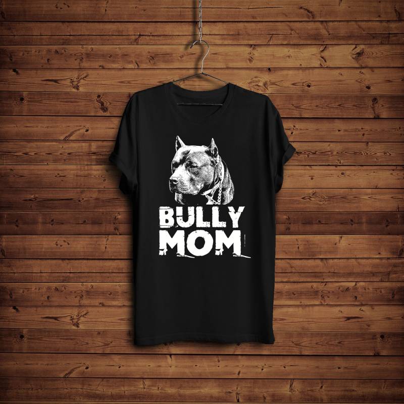 Womens Bully Mama Shirt Pitbull Pit Bull Geschenke Liebhaber Geschenk Fan T-Shirt von BlackWhiteBoujee