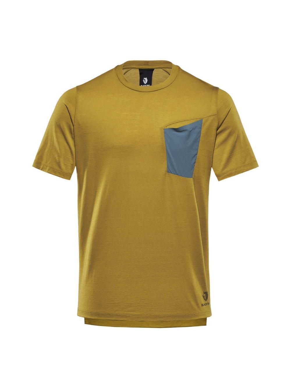 BLACKYAK Chest Pocket T-Shirt Herren Wolle Rundhals, gelb von BlackYak