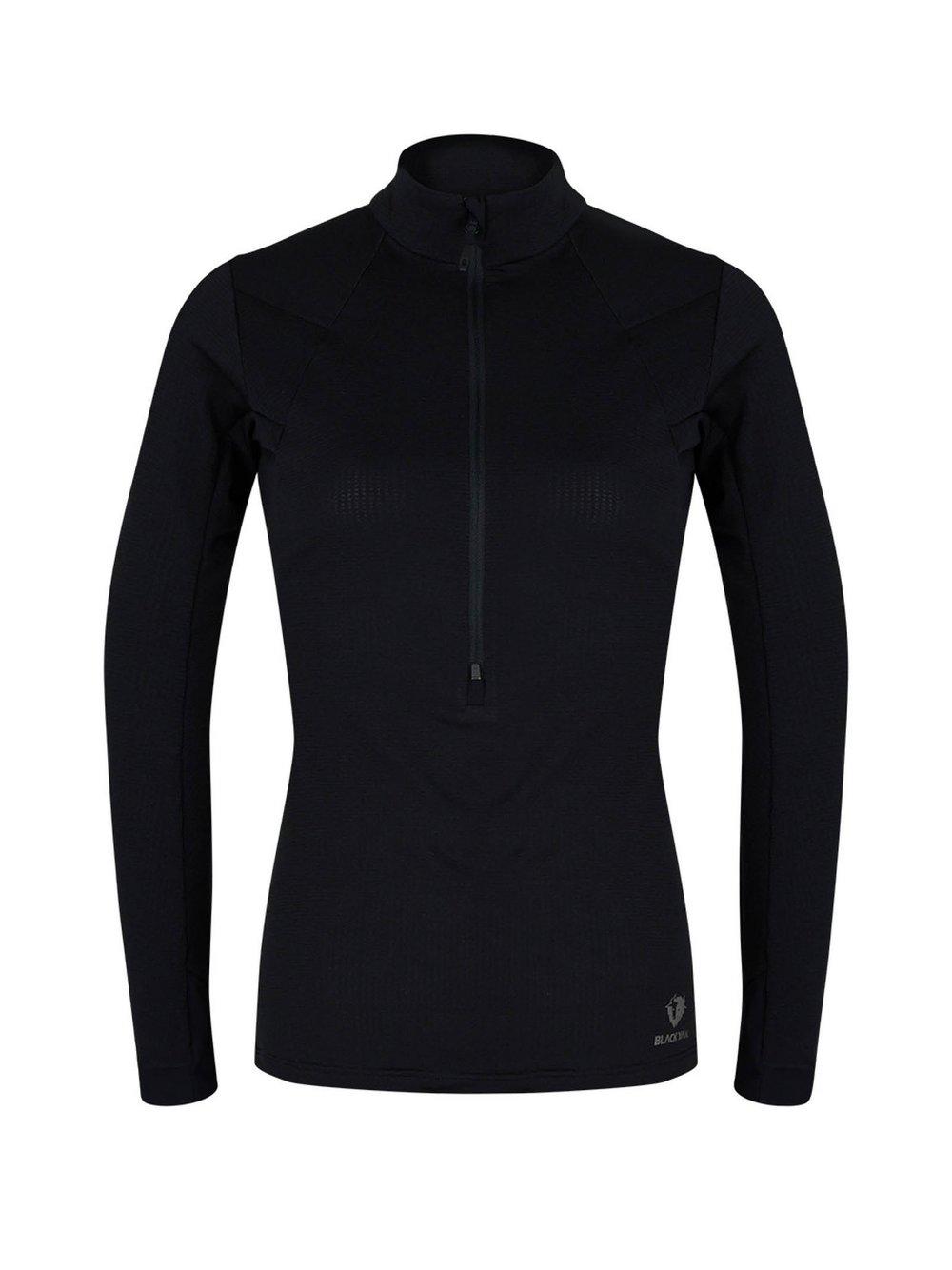 BLACKYAK Half Zip Longsleeve Fleece Damen Rundhals, schwarz von BlackYak