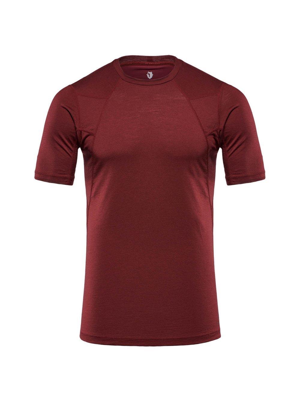 BLACKYAK Merino T-Shirt Herren Wolle Rundhals, rot von BlackYak