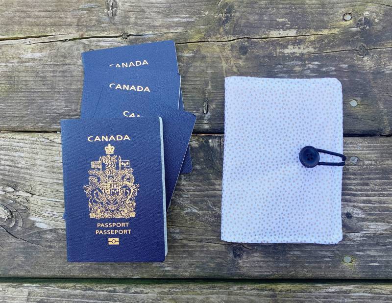 Etuis Für Den Familienpass Weiß & Gold Gepunktete Stofftasche von BlackcatmeowDesigns