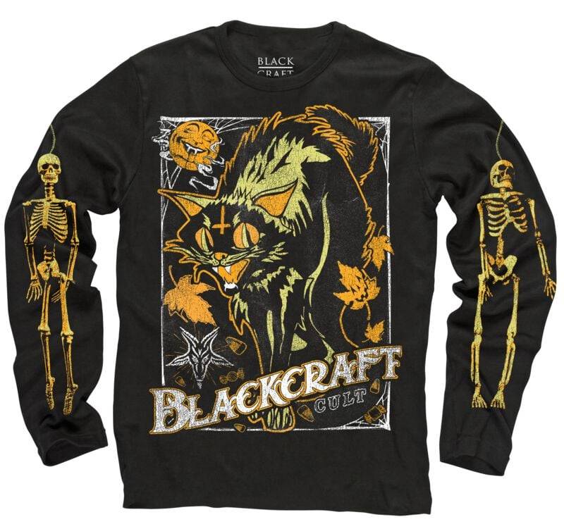 Blackcraft Cult - Gothic Langarmshirt - Vintage Halloween Cat - M bis XXL - für Männer - Größe XXL - schwarz Blackcraft Cult - Gothic Langarmshirt - Vintage Halloween Cat - M bis XXL - für Männer - Größe XXL - schwarz von Blackcraft Cult