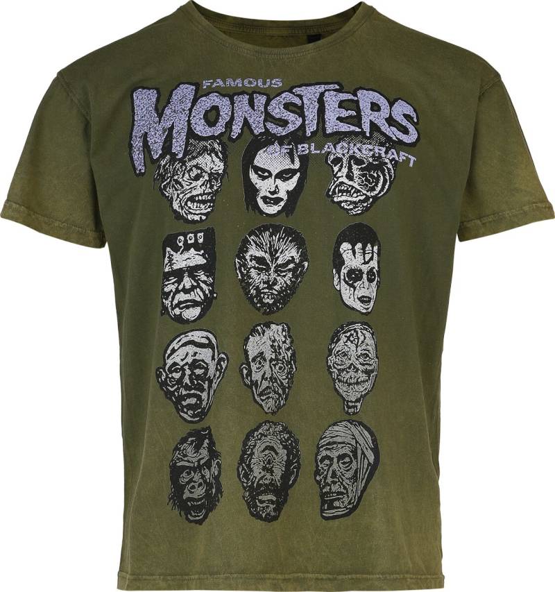 Blackcraft Cult - Gothic T-Shirt - Famous Monsters - S bis 4XL - für Männer - Größe M - grün von Blackcraft Cult